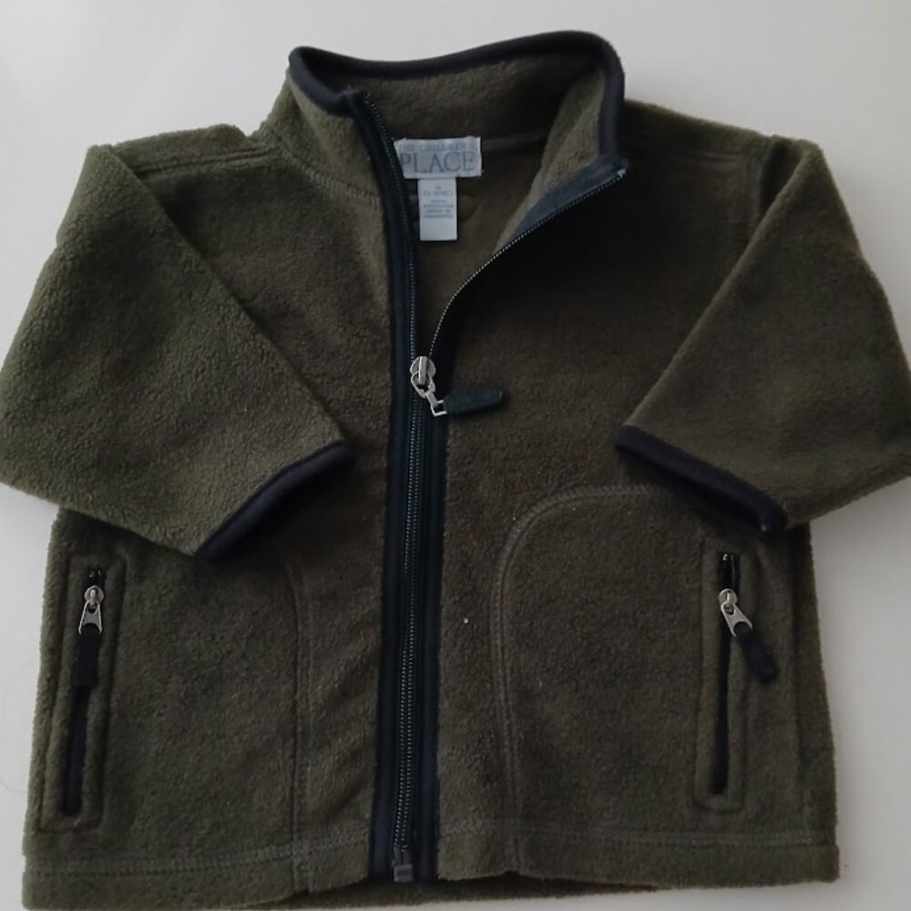 The Children's Place Olive Fleece Jacket - 3-9 months